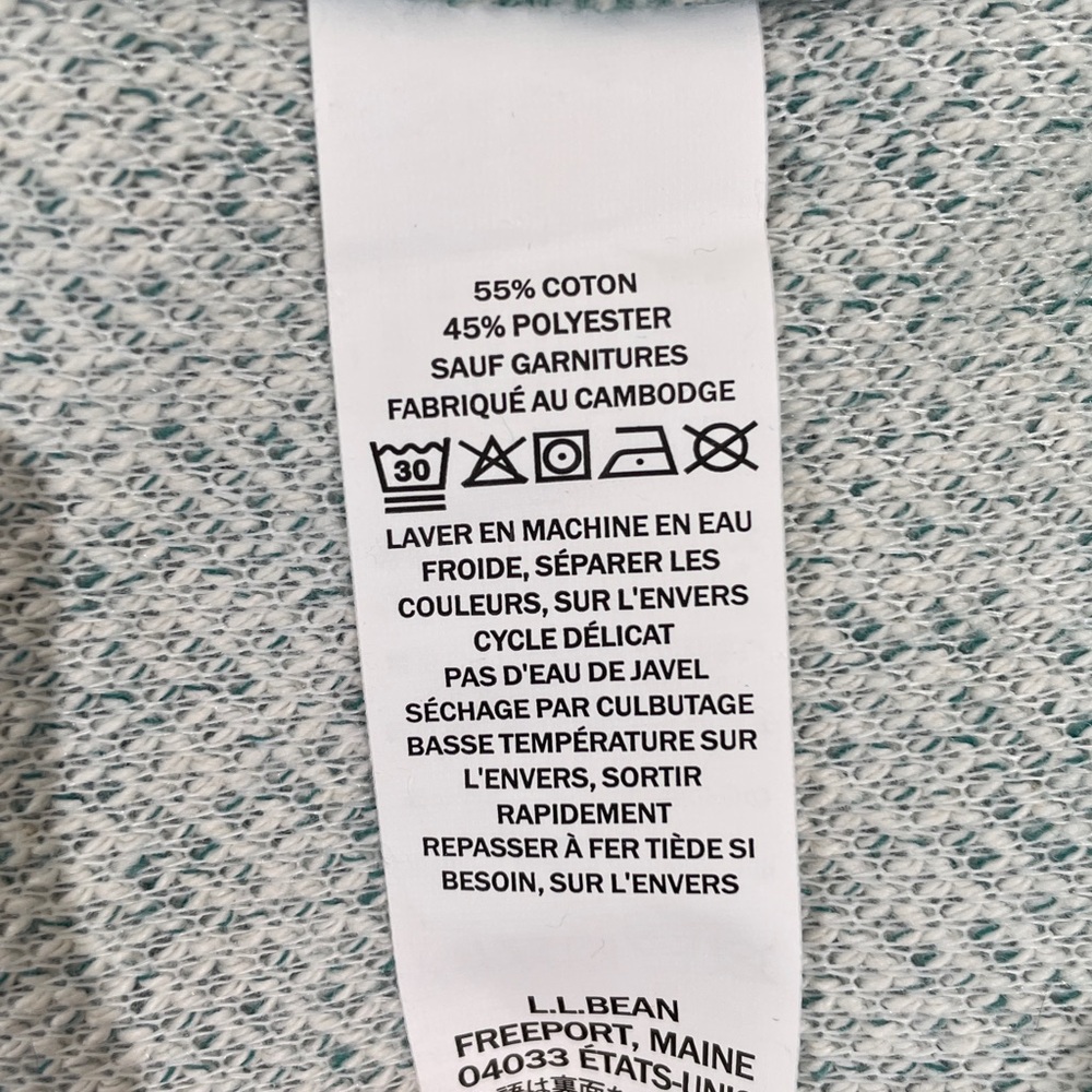 NWT L.L. Bean Fleece Henley Hoodie Size Large Super Soft And Cozy - Picture 7 of 9